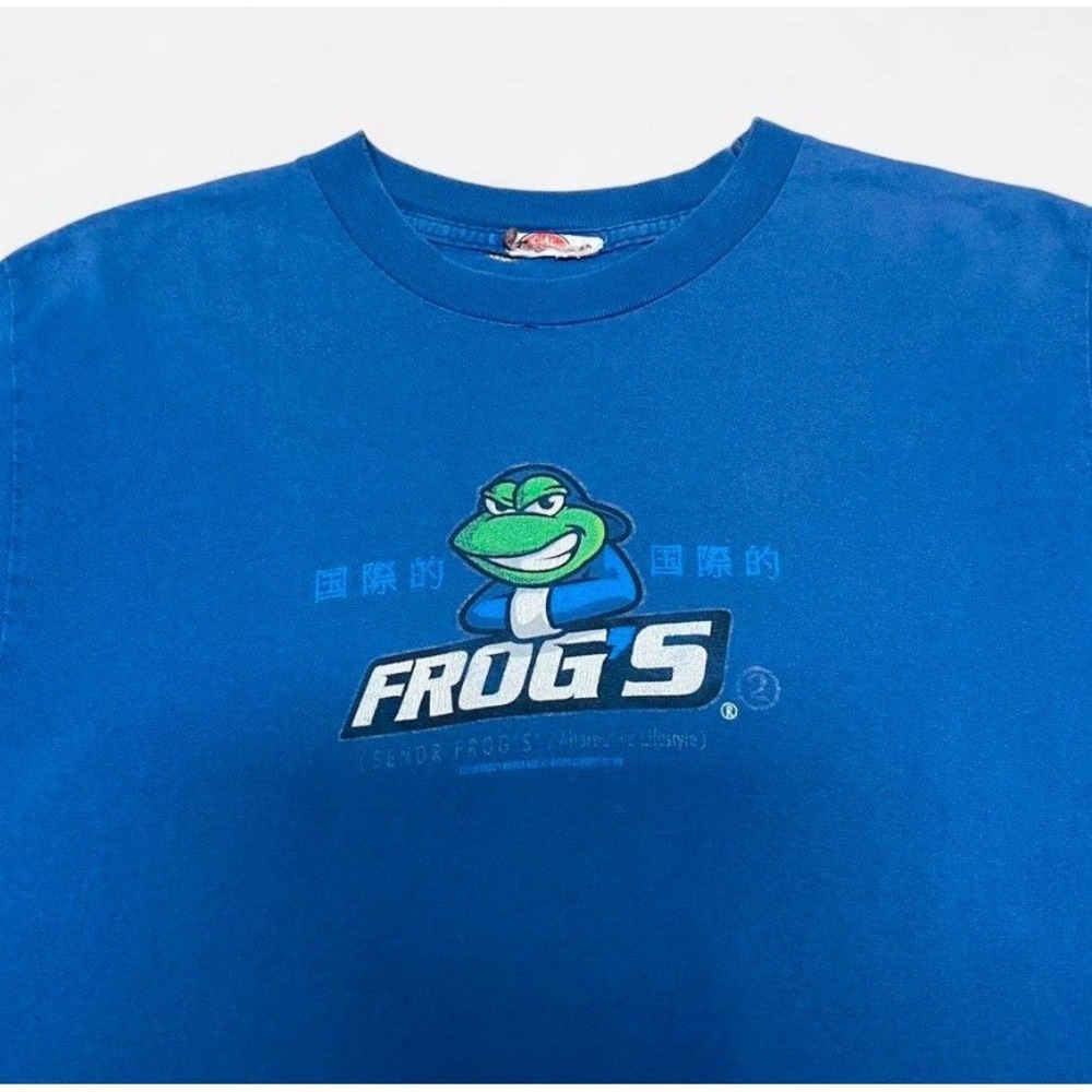 Vintage frogs faded graphic blue shortsleeved tshirt - Picture 2 of 7